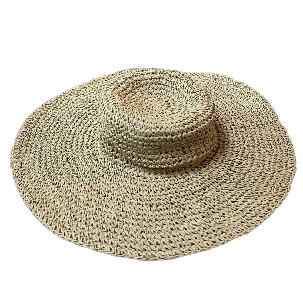Sun Hats 4 Pc Set Wide Brim Summer Beach Straw Derby Fedora Natural Black Womens